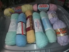 9 Skeins Of Baby Yarn Sweet Wolves In Nylon Planned All New No