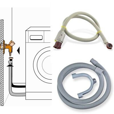   Anschluss-Set Aquastop Zulaufschlauch Ablaufschlauch 2m Schlauch Waschmaschine