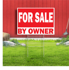 For Sale By Owner Coroplast Sign Plastic Indoor Outdoor Yard Sign