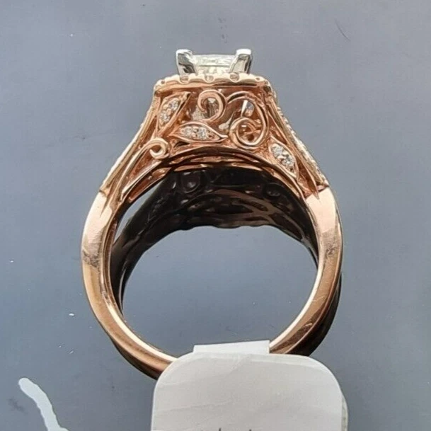 14K ROSE GOLD NATURAL PRINCESS   DIAMOND GIFT FOR HER ENGAGEMENT RING SIZE 5.5 - Image 2 of 4
