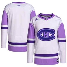 Montreal Canadiens NHL adidas White/Purple Hockey Fights Cancer Authentic Jersey