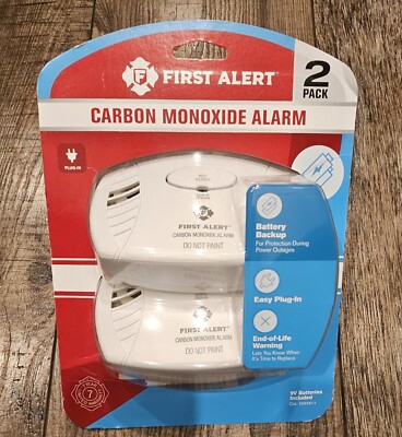 FIRST ALERT Carbon Monoxide Alarm 2-Pack Cat.1042411 NEW