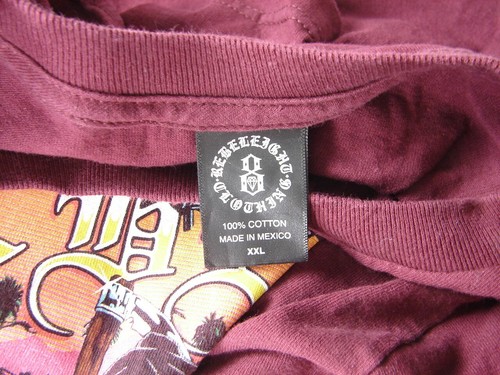 Men's Rebel 8 West Coast Latino Burgundy T Shirt Size XXL - Picture 4 of 4