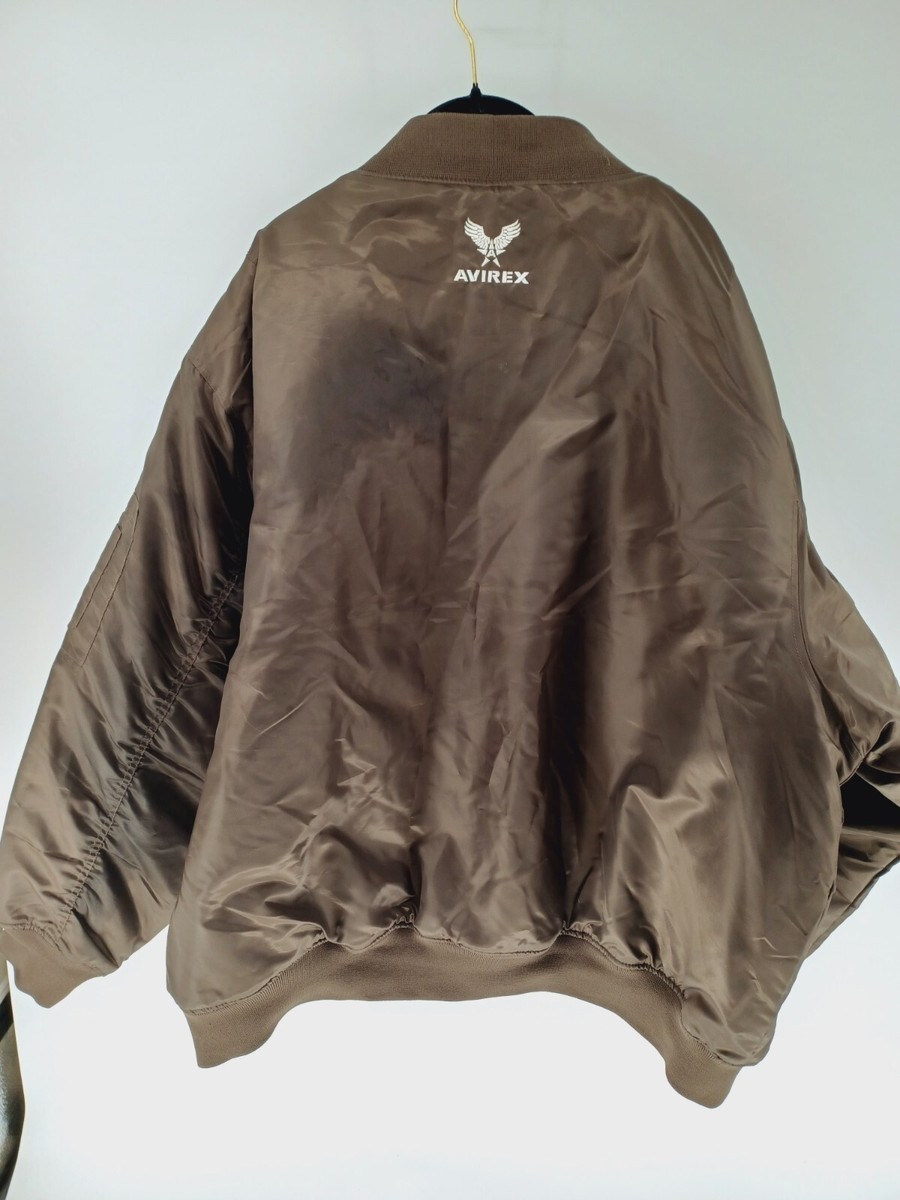 Avirex Army Flight Bomber Jacket Men's 3XL Brown Reversible