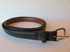 Amish Made Leather Yoder Belt Black Made In USA Size 50 Great Condition Rare