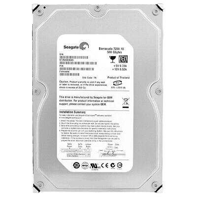 Hard Drive Seagate ST3500830AS 500GB 7200 RPM 8MB SATA II Hard Drive Seagate ST3500830AS 500GB 7200 RPM 8MB SATA II