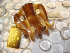 Hair Jaw Claw 2in Clip Ivory Cream & Brown Made In France N EW Neiman Marcus Tag