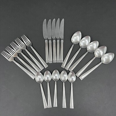 Farberware Setting For 5 Stainless Silverware Center Ridge Flatware FRW39