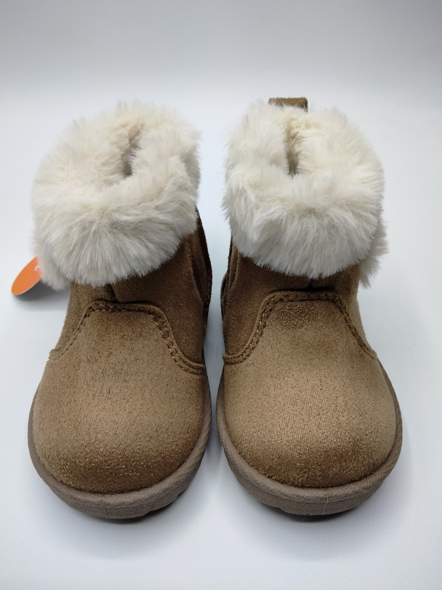 Wonder Nation Baby Girl Faux Fur/Faux Suede Toddler Boots Size