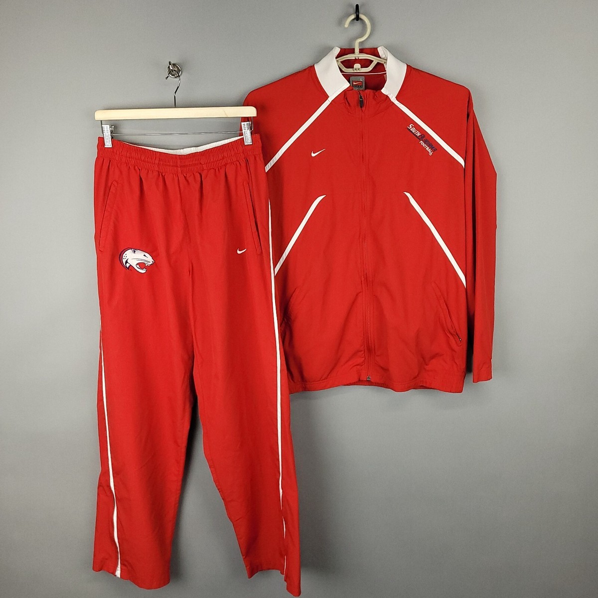 Vintage South Alabama Jaguars Football Track Suit Mens Large Red - Main Image