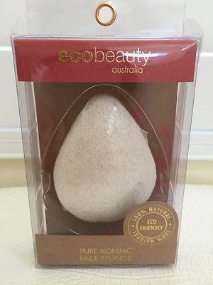 KONJAC FACIAL SPONGE ECOBEAUTY Australia Bath Shower Natural Authentic New 