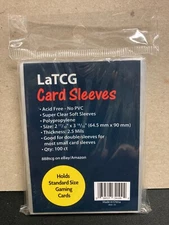 100 LaTCG Pokemon /Digimon/MTG/DBZ Super Card Standard Size Sleeves 64.5 x 90mm
