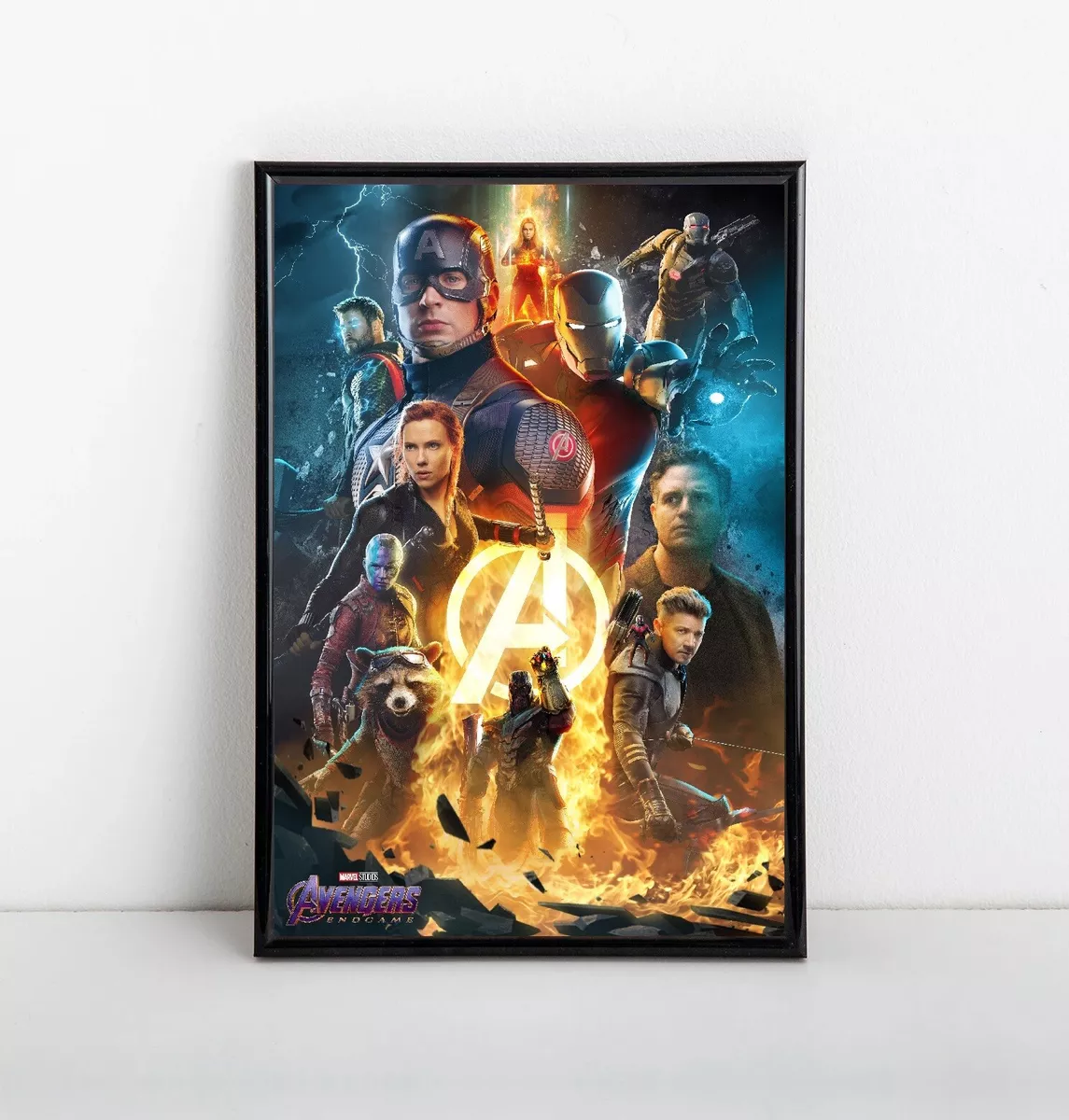 Avengers Endgame Marvel Studios Framed Movie Poster. 24x36 Framed poster on  a black frame. Made in USA.