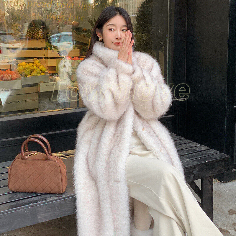 Winter New Fox Fur Grass Coat Women's Korean Long Faux Fur Stand