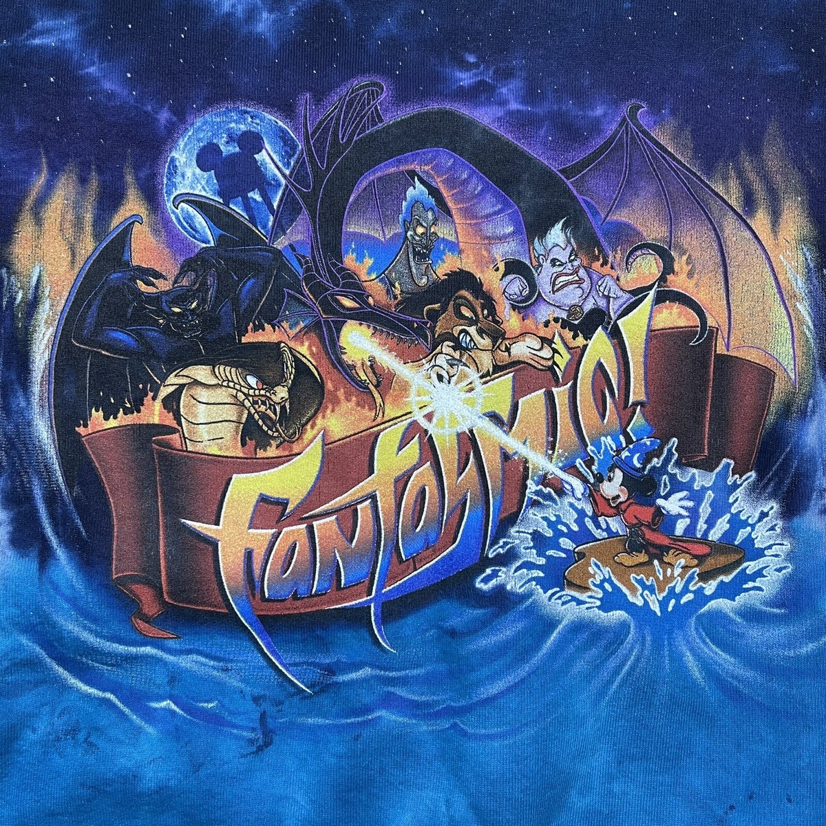 Disney Vintage 90's Fantasmic Blue Tie Dye Sweatshirt MGM