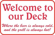 Welcome to our Deck Sign 12/" x 18/" Custom Aluminum USA Made # 4