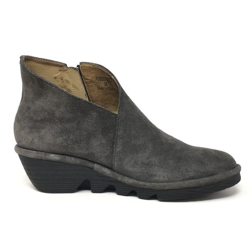 Fly London Poro Botines Botines Zapatos Mujer Talla 7.5-8 EE. UU. 38 UE Gris Gamuza - Imagen 7 de 9