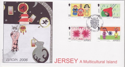 GB Briefmarken Ersttagsbrief Trikot Europa Integration, Kinderwettbewerb 2006