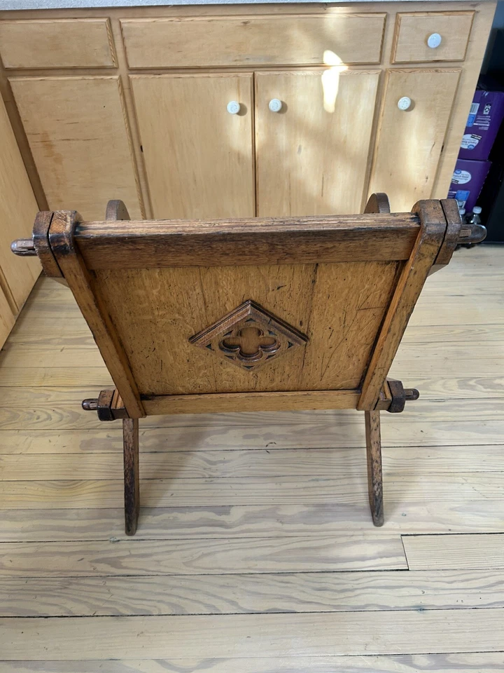 Silla antigua Glastonbury de roble  Foto 3 de 4