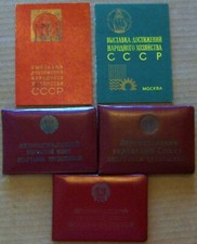 Original Russian 3 booklet-IDs, Political Deputy of Leningrad + 2 certificates