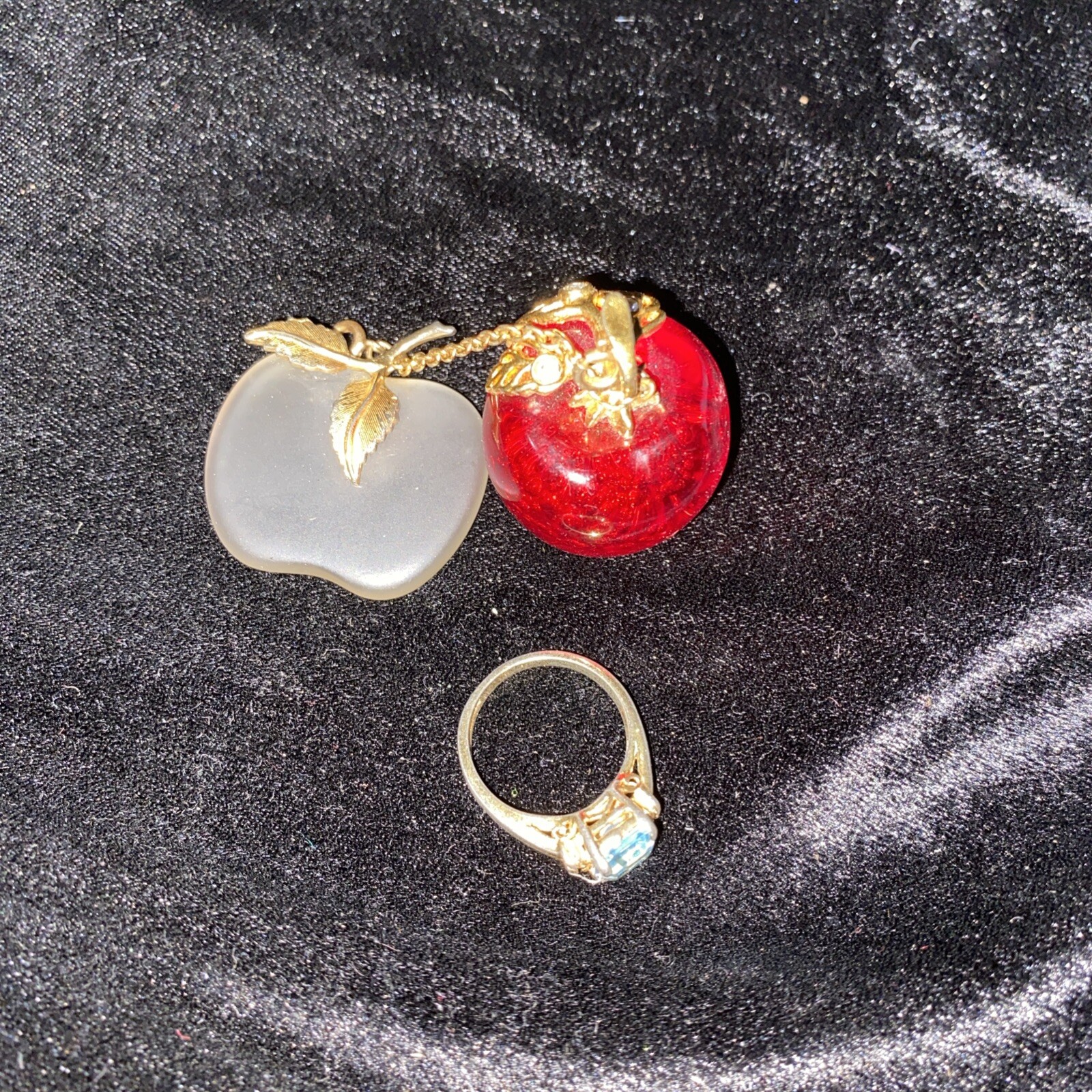 Keychain Apples Charms Fruit Shiny Chain Connecti… - image 1