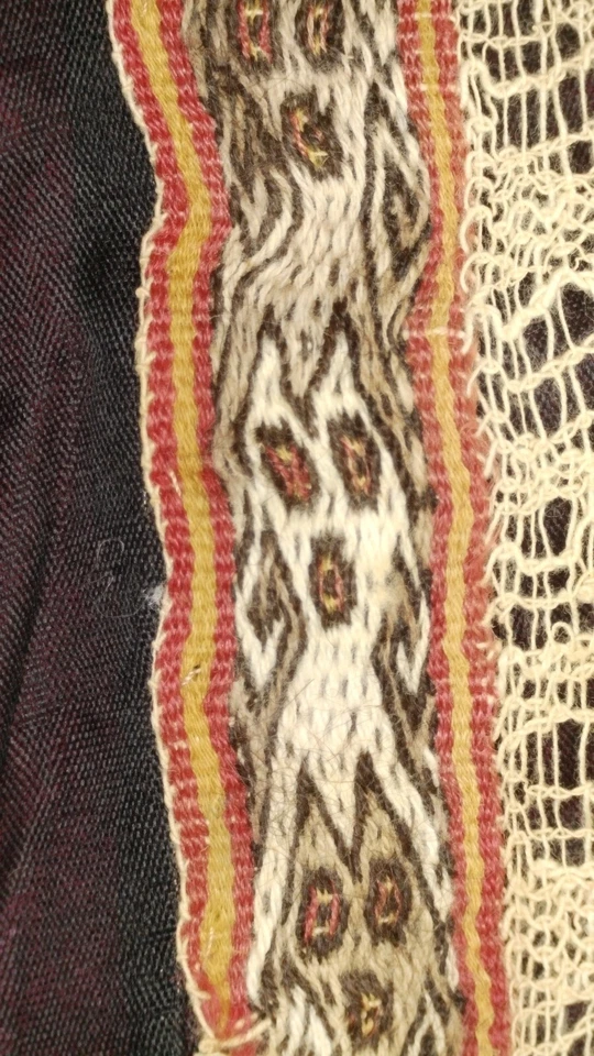 Pre Columbian Authentic Chancay Lace Textile Shroud Spooky Spirits COA - Image 3 of 4