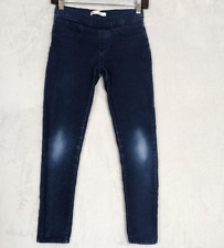 Levis Girl Blue Denim Jean Leggings Jeggings Size 12 Dark Wash Pull On Stretch