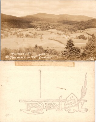 RPPC Plymouth Vermont Birthplace of President Coolidge VT Real Postcard