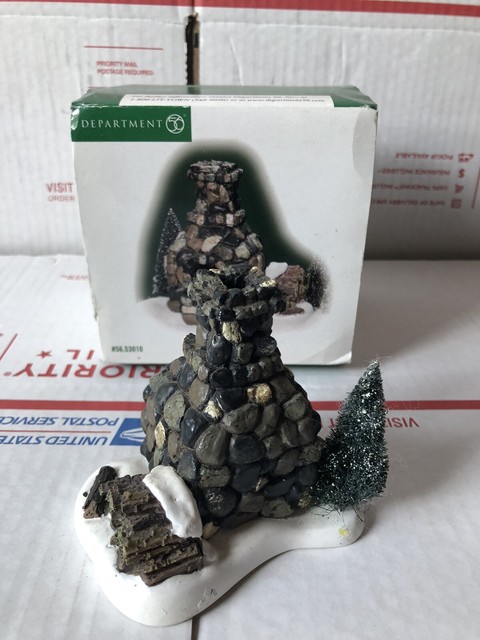 Dept 56 Fieldstone Fireplace Village Accessories Nib 53010 F819p