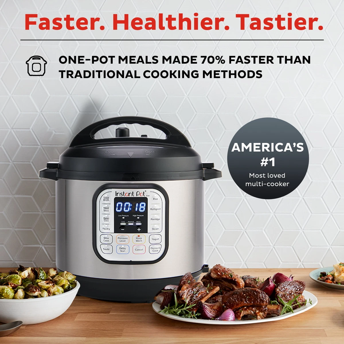 Instant Pot Duo 8-Quart 7-in-1 Electric Pressure Cooker, Stainless