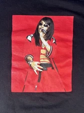 Aaliyah Graphic Print Red on Black XL T-Shirt Ripple Junction