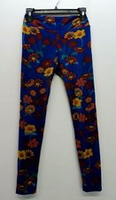 LuLaRoe Womens Floral Print Elastic Waist Stretch Fit Casual Legging One Size