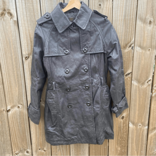 Velez Leather Dark Trench Coat Columbian Designer - image 1