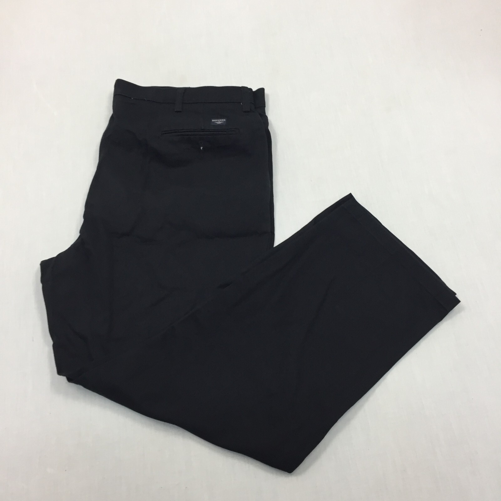 Dockers Chino Trousers Cotton Pants Straight Fit Mens Size 40W 30L Black