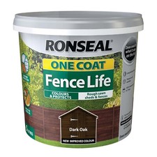 Ronseal One Coat Fence Life Exterior Wood Paint Brush On Protection 5LTR