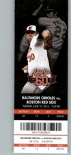 Boston Red Sox vs Baltimore Orioles 6/10/2014 Full Ticket - Jim Palmer ..