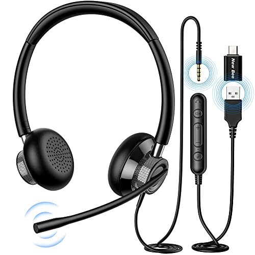 Casque PC avec micro pour le télétravail et les appels sur smartphone