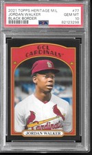 2021 Topps Heritage ML Baseball #77 Jordan Walker Black Border PSA 10 POP 1
