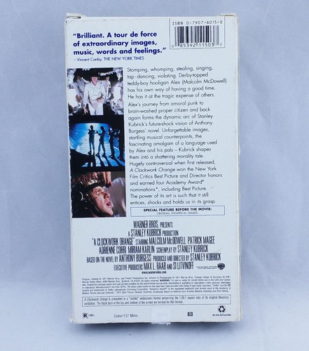 A Clockwork Orange (VHS, 1991) Stanley Kubrick - Picture 2 of 2