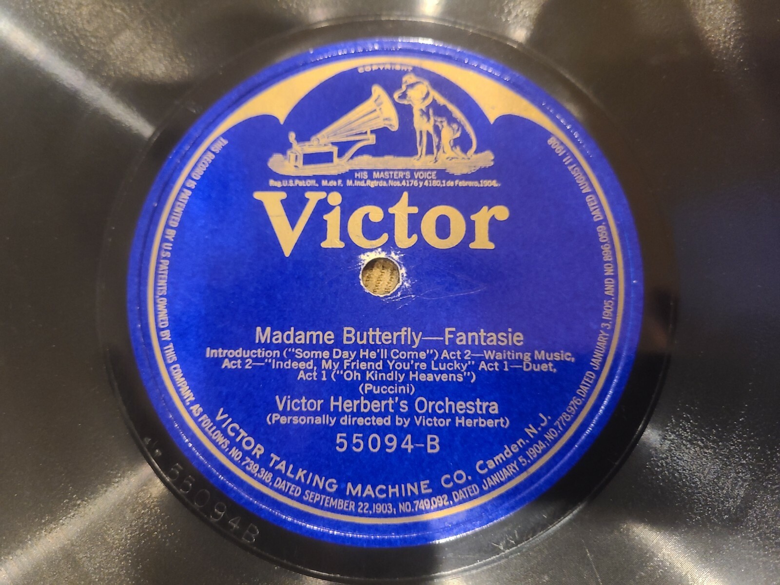 Madame Butterfly-Fantasie - Victor Herbert's Orchestra - 55094-B - 78 RPM Record