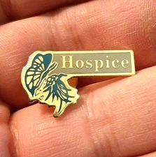 HOSPICE Metal Pinback they cared greatly and widely