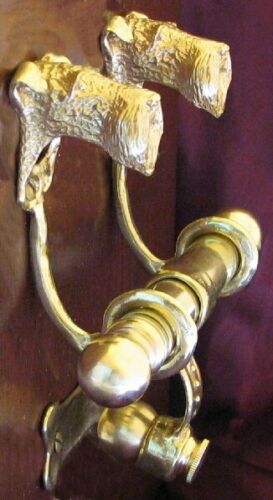 IRISH TERRIER Bronze DUET Door Knocker - Picture 1 of 2