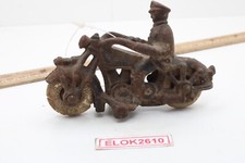 Antique 1930's Cast Iron Police Motorcycle Original Tires 5" Parts or Repair