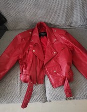 Woman's Medium Real Red Leather Jacket