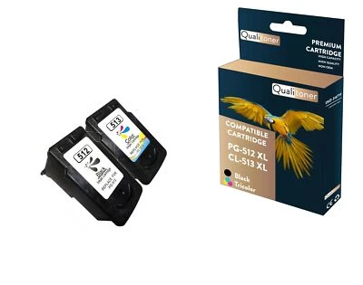 Cartouche CANON PG-512XLCL-513XL Noir + Couleur x 2 QUALITONER - Photo 1/4