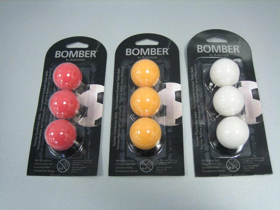 ROBERTSON Profi Kickerball "Bomber" - 3 Stück im Set - verschiedene Farben