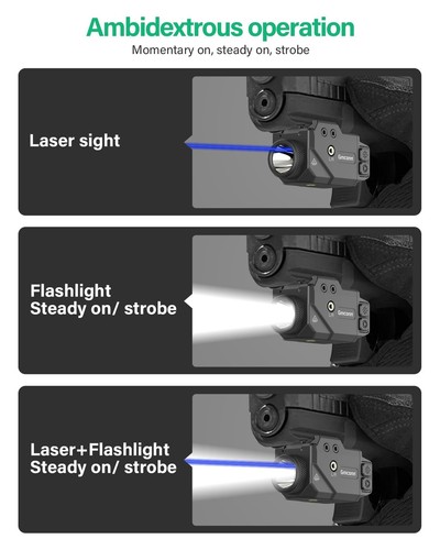 Gmconn Green Red Blue Laser LED Light Combo, Rechargeable Tactical Pistol Lig... - Picture 5 of 8