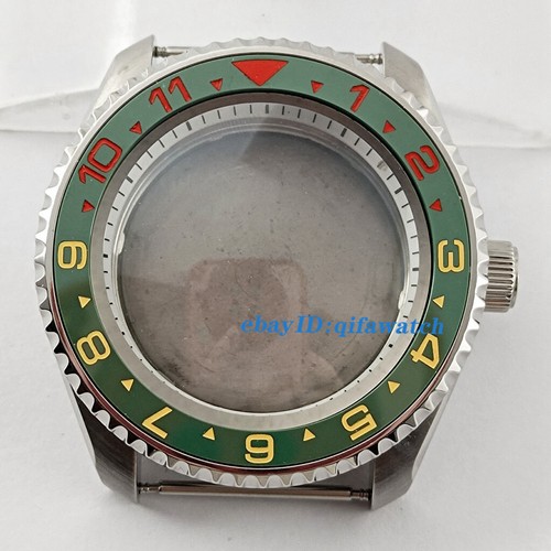 42 mm bisel de cerámica plateado doble cúpula zafiro estuche reloj movimiento NH35 NH36 - Imagen 76 de 78