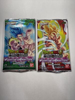 (2) DRAGON BALL SUPER TCG: FIGHTERS AMBITION FACTORY SEALED PACK LOT RANDOM ART