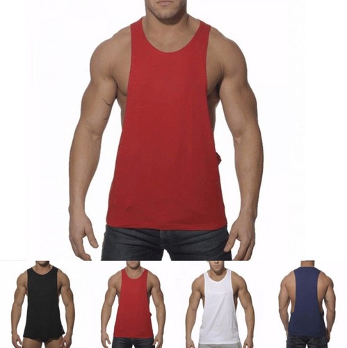 CAMISETA ENTRENAMIENTO GYM - TANK TOP - T-SHIRT - MUSCULOSA SIN MANGAS -  HOMBRE | eBay